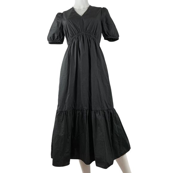 Hobbs London 'Meadley' Black Cotton Limited Midi Dress Size 2 - Picture 2 of 4